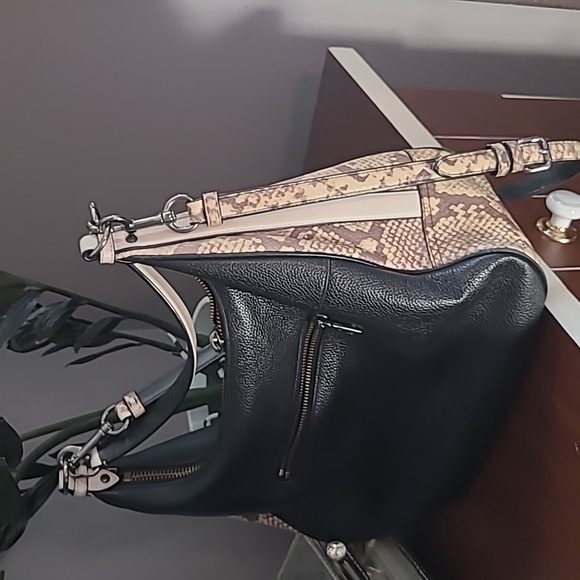 Coach Crossbody Leather Purse with Snakeskin Accents - Picture 2 of 3